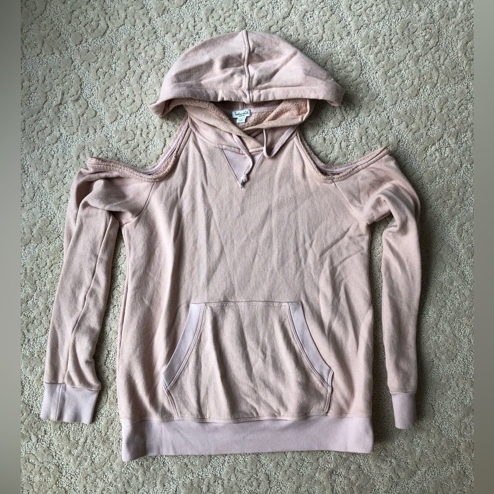 Women's Pink Cold Shoulder Hoodie